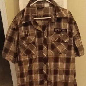 Men's XL Red Ape Button Down Shirt